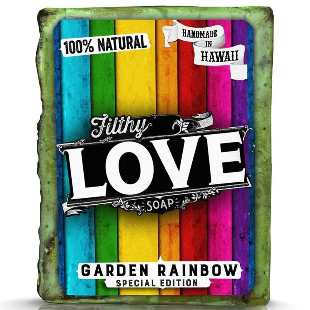 100% Natural Organic Soap. Love Garden Rainbow. Handmade in Hawaii. 2oz.